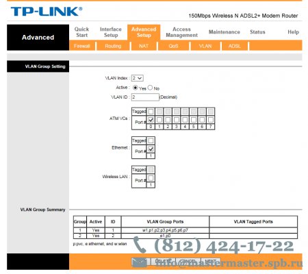 Настройка Tp-link TD-W8151N под интернет и цифровое телевидение.